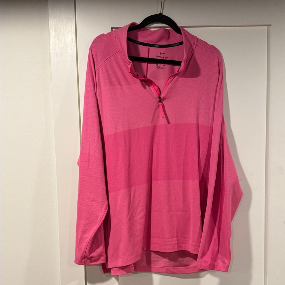 Nike Men's Vibrant Pink Zip-Up Sweater